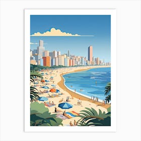 Ipanema Beach, Brazil, Graphic Illustration 3 Art Print