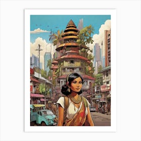 Woman In A Sari Art Print