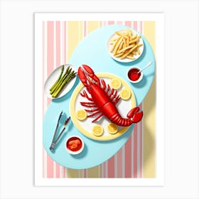 Lobster On A Plate 1 Art Print