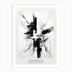 Fragments Abstract Black And White 2 Poster Art Print