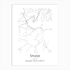 Smarje,Slovenia Minimalist Map Poster