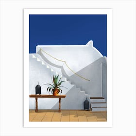 The Terrace Santorini Art Print