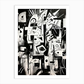 Emotions Abstract Black And White 3 Art Print