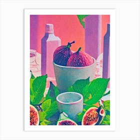 Fig 1 Risograph Retro Poster Fruit Art Print