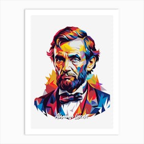 Abraham Lincoln 1 Portrait WPAP Pop Art Art Print