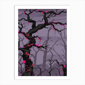 Cherry Blossoms In The Forest Art Print