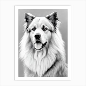 Leonberger B&W Pencil Dog Art Print
