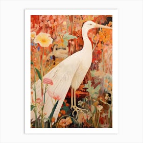 Egret 3 Detailed Bird Painting Art Print