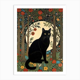 William Morris Black Cat In The Forest 19 Art Print