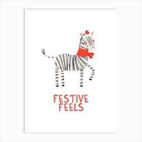 Festive Feels Zebra Art Print