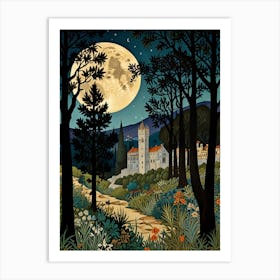 William Morris Moonlight In The Woods 115 Art Print