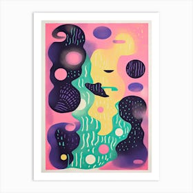 Abstract Landscape Risograph Style 27 Art Print