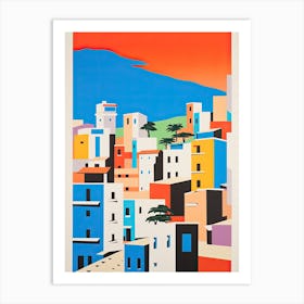 Copacabana Beach, Brazil, Bold Outlines 2 Art Print