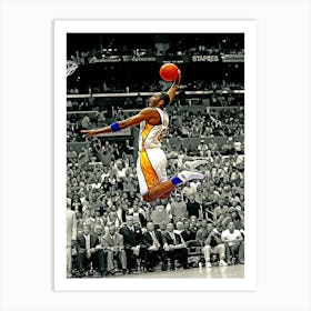 Kobe Bryant Of The Los Angeles Lakers Goes For A Dunk Against The Detroit Pistons Art Print