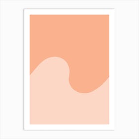 Peach Wave Swirl Art Print