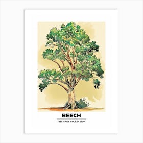 Beech Tree Storybook Illustration 4 Poster Art Print