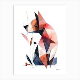 Abstrac Dog , Minimalism, Cubism Art Print