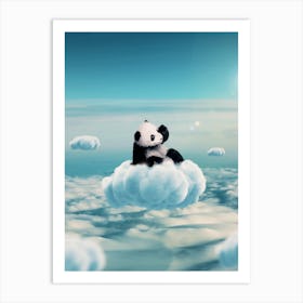 Flying Clouds With Baby Panda Art Print