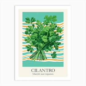 Marche Aux Legumes Cilantro Summer Illustration 12 Art Print