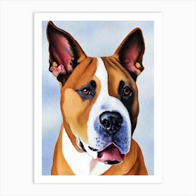 Bull Terrier 3 Watercolour Dog Art Print
