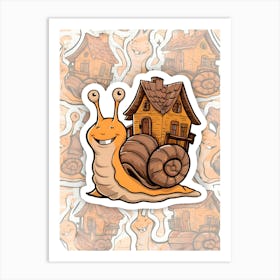 Snail House Sticker 1 Art Print