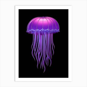 Mauve Stinger Jellyfish Cartoon 1 Art Print