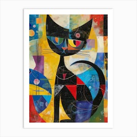 Cat In Space Style Abstract Art Print