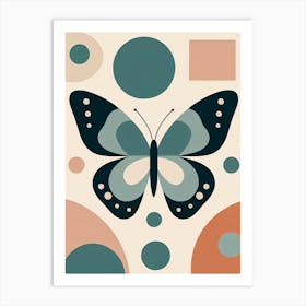 Boho Minimalist Butterfly Poster 1 Art Print