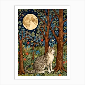 William Morris Print Cat In The Forest 1 Art Print