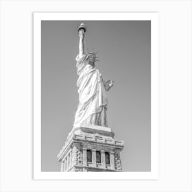 Black And White Statue Of Liberty Art Print