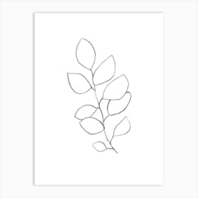 Leaf Drawing Art Print