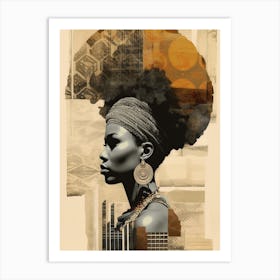 Afro Collage Portrait 3 Art Print