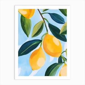 Lemons Gouache Painting Art Print