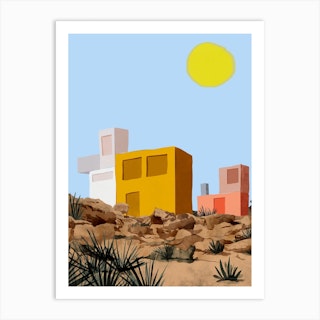 Cabin In The Desert Art Print