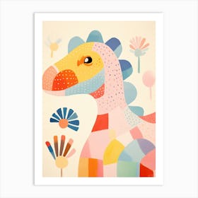 Colourful Dinosaur Edmontosaurus 1 Art Print