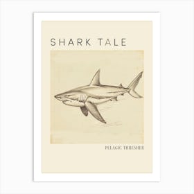 Pelagic Thresher Vintage Illustration 4 Poster Art Print