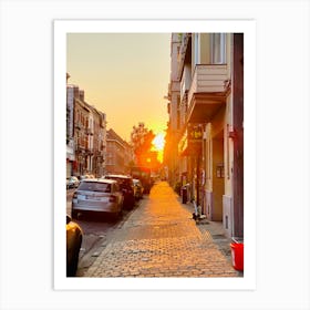 Sunset In Brussels Art Print