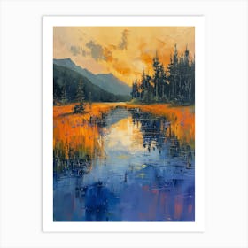 Sunset At The Lake 1 Art Print