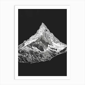 Goat Fell Mountain Line Drawing 3 Art Print