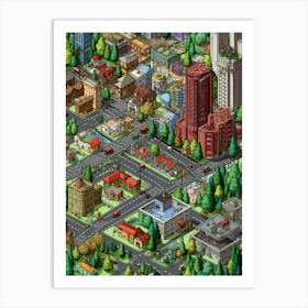 Bellevue Washington Pixel Art 1 Art Print