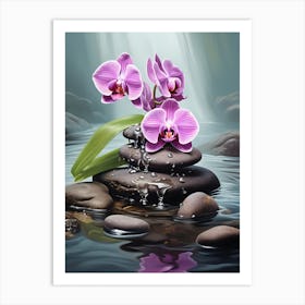 Orchids In Water Art Print