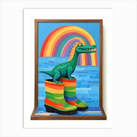 Alligator In Boots Art Print