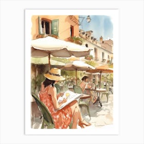 Reading In Cinque Terre Art Print