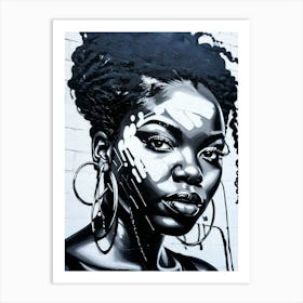 Graffiti Mural Of Beautiful Black Woman 276 Art Print