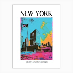 The United Nations Headquarters New York Colourful Silkscreen Illustration 4 Poster Art Print