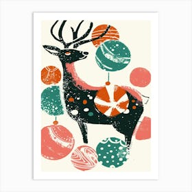 Christmas Deer Art Print