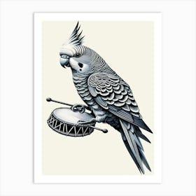 Tango Cockatoo On Drum Art Print