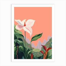 Boho Wildflower Painting Great White Trillium Art Print