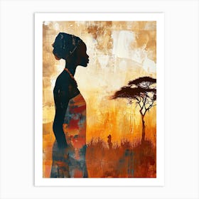 African Woman Boho, Wall 1 Art Print