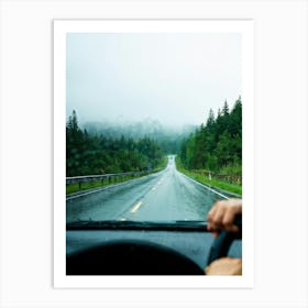 Move Drive Car Countryside Speed Mirror View Window Rear Asphalt Transport Driving Heave (7) 1 Art Print